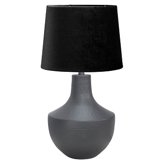 Lampa stojąca Vasa szara młotkowana z abażurem
